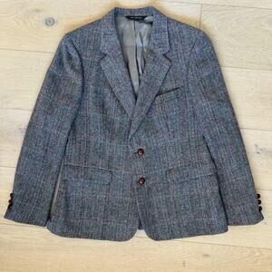 Vintage Gokeys Wool Tweed Blazer Academia Gray Suit Coat Women's Sz 16 Jacket